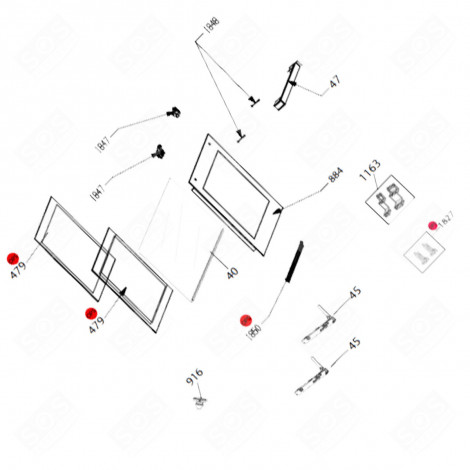 VETRO ESTERNO RIFERIMENTO 884 594X479 MM FORNI, FORNELLI ELETTRICI E A GAS - 210481628