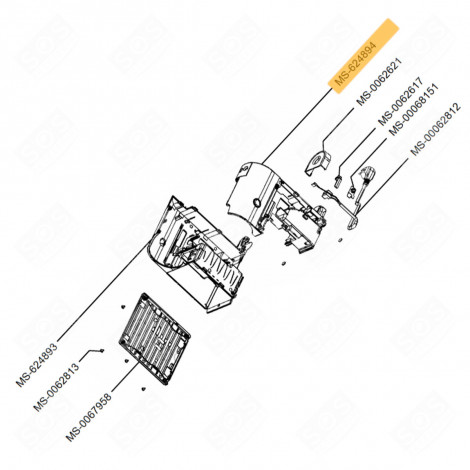 SEMIGUSCIO DESTRO (CODICE N°MS-624894) NESPRESSO PIXIE MACCHINA DA CAFFÃ, CAFFETTIERA - MS-624894, MS624894