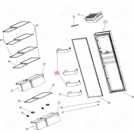 BALCONE PER BOTTIGLIE (RIFERIMENTO N.37) 407X136X90 MM FRIGORIFERO, CONGELATORE - 9178021655