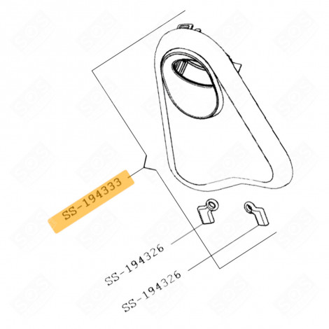 FLANGIA ANTERIORE GRIGIA (CODICE N. SS-194333) ROBOT DA CUCINA E CUOCITUTTO - SS-1530001544, SS-194333