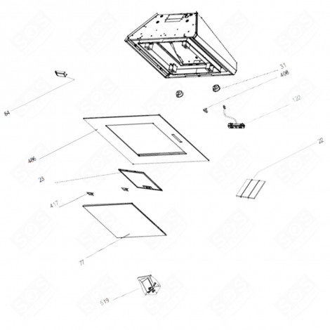 SCHEDA ELETTRONICA, MODULO DI CONTROLLO (RIFERIMENTO 122) CAPPA ASPIRANTE - AS0017035