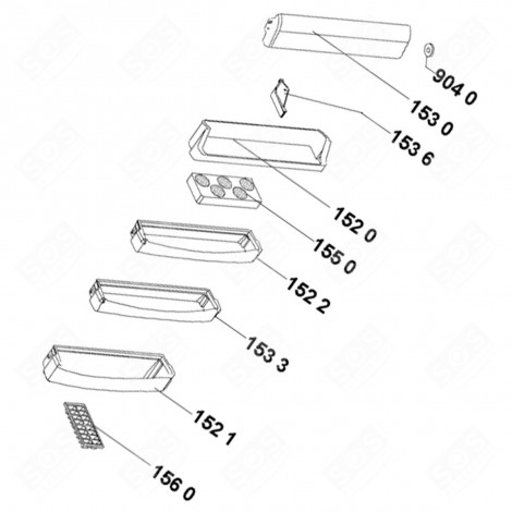 BALCONCINO / MENSOLA (CODICE 1522) FRIGORIFERO, CONGELATORE - 480131100546, C00431659