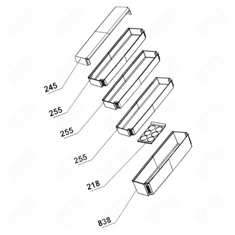 BALCONCINO PER BOTTIGLIE (RIFERIMENTO N. 838) 495X120X97 MM FRIGORIFERO, CONGELATORE - 4666200200