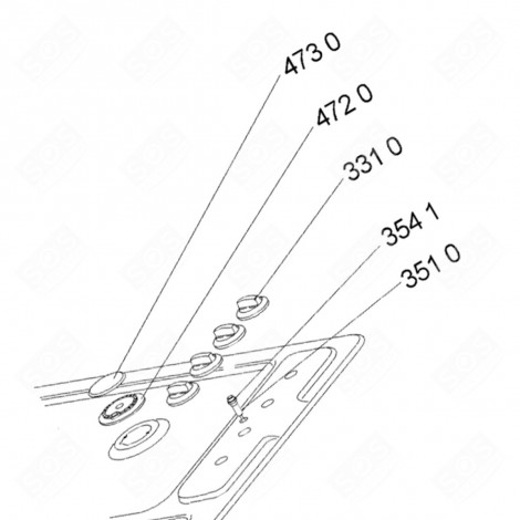 PULSANTE (CODICE 331 0) PIANO COTTURA - 481241128976, C00385391