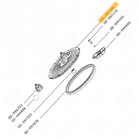 RIFLETTORE DEL COPERCHIO (CODICE SS-997346) VAPORIERE, CUOCITORI A VAPORE - SS-997346, SS-204426