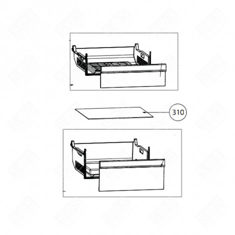 RIPIANO DI VETRO (N. DI RIF. 310) FRIGORIFERO, CONGELATORE - 5743757800