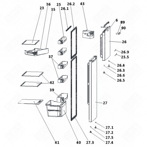 VANO SUPERIORE (CODICE N°36) FRIGORIFERO, CONGELATORE - 53030402, 1059123