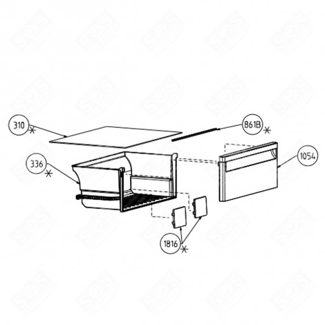 COPERCHIO CASSETTO FRUTTA E VERDURA FRIGORIFERO, CONGELATORE - 5918521600