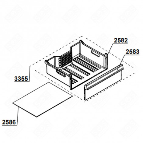 FACCIATA CASSETTO INFERIORE (CODICE 2583) FRIGORIFERO, CONGELATORE - 4658985500