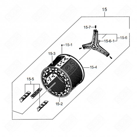 CESTELLO COMPLETO (RIFERIMENTO N°15) LAVATRICE - DC97-14373X