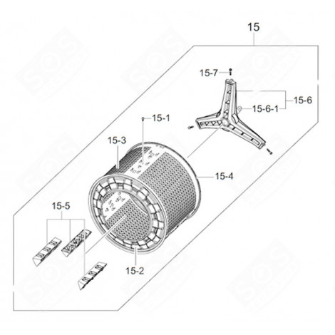 TAMBURO COMPLETO LAVATRICE - DC97-14373H