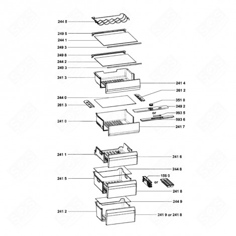 FACCIATA CONTENITORE VERDURE (RIFERIMENTO 2417) FRIGORIFERO, CONGELATORE - C00682105, 488000682105