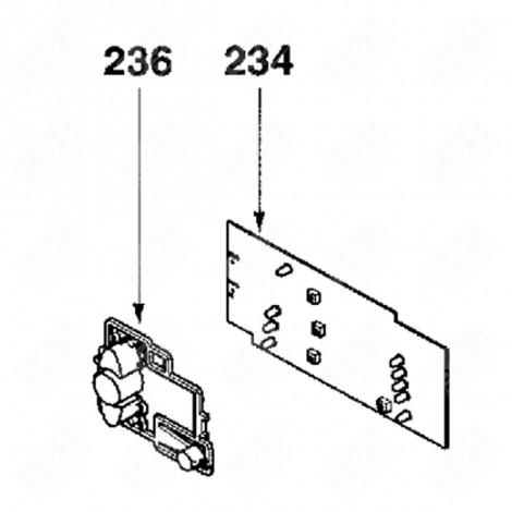 SCHEDA ELETTRONICA, SCHEDA DI VISUALIZZAZIONE (RIFERIMENTO 234) LAVASTOVIGLIE - 31X9519, 31X8504