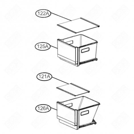 CASSETTO (PARTE CONGELATORE) ORIGINALE CODICE 126A FRIGORIFERO, CONGELATORE - AJP76401504