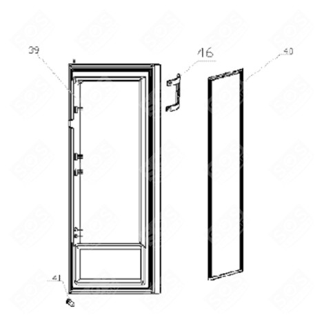 GUARNIZIONE PORTA FRIGORIFERO, CONGELATORE - 721J48