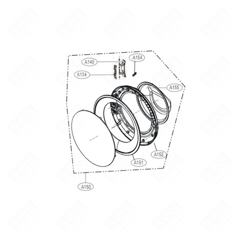 OBLÒ COMPLETO (N. DI RIF. A150) LAVATRICE - ADC74745515