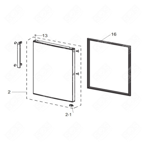 GUARNIZIONE SPORTELLO (PARTE CONGELATORE) ORIGINALE FRIGORIFERO, CONGELATORE - DA97-19850E