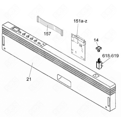 SCHEDA ELETTRONICA (RIFERIMENTO N°151A) LAVASTOVIGLIE - 49026268