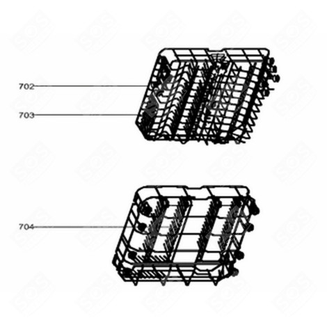 CESTELLO INFERIORE (RIFERIMENTO N°704) LAVASTOVIGLIE - 1062366, 34422325 