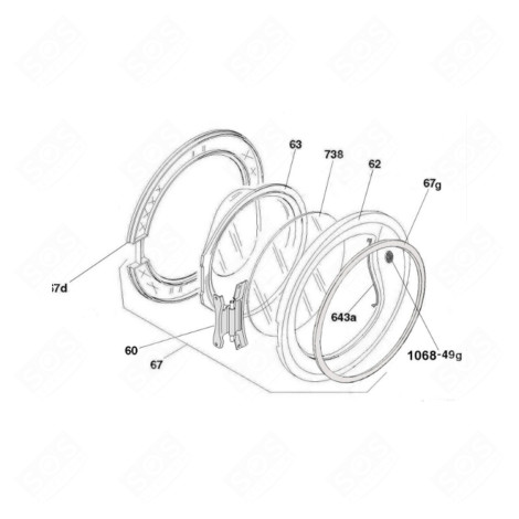 SPORTELLO COMPLETO (CODICE 67) LAVATRICE - 70005350