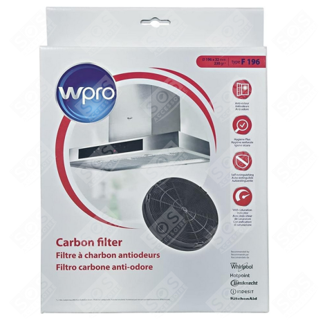 FILTRO A CARBONE TONDO TIPO 196 (A PEZZO) ORIGINALE 196X32 MM CAPPA ASPIRANTE - 481281718552, 484000008674