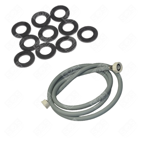 TUYAU D'ARRIVÉE D'EAU UNIVERSEL AVEC RACCORDS DROITS (L1500MM 3/4 F X 3/4 F) ET JOINTS 20/27 LAVATRICE - 3666356331327