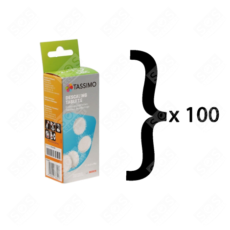 LOT DE 100 PASTILLES DÉTARTRANTES TASSIMO D'ORIGINE MACCHINA DA CAFFÃ, CAFFETTIERA - 00311530