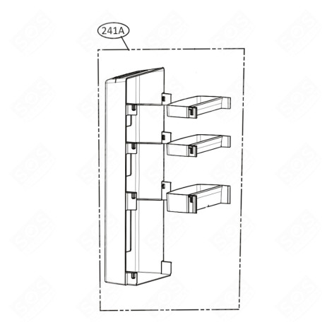 CONTRE PORTE HOMEBAR AVEC BALCONNETS FRIGORIFERO, CONGELATORE - ABQ75680401