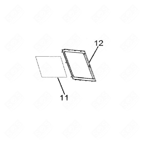 VITRE DE PORTE FORNI A MICROONDE - C00306910, 482000004198