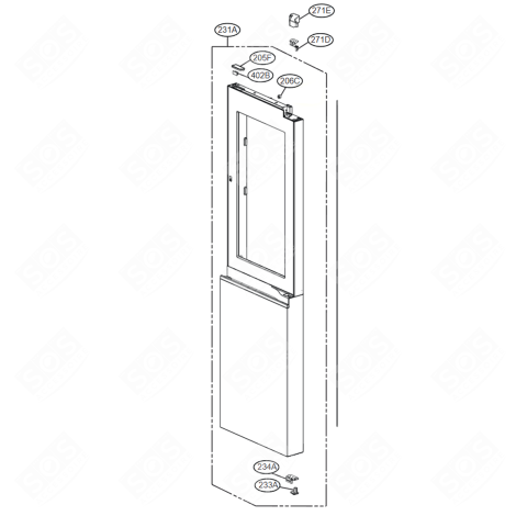 PORTE (PARTIE RÉFRIGÉRATEUR) FRIGORIFERO, CONGELATORE - ADD76419967