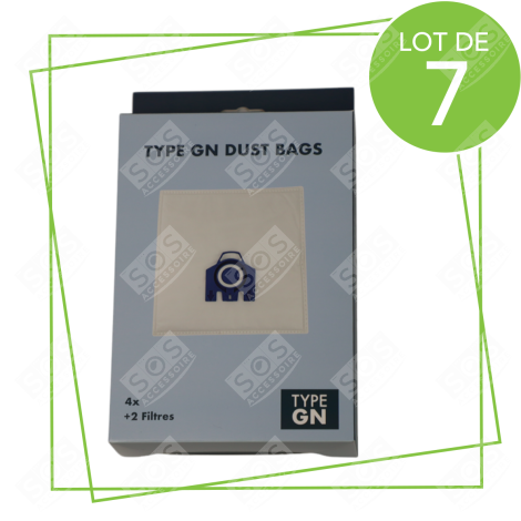 LOT DE 7 SACS À POUSSIÈRE GN COMPATIBLES ASPIRAPOLVERE - 12281680