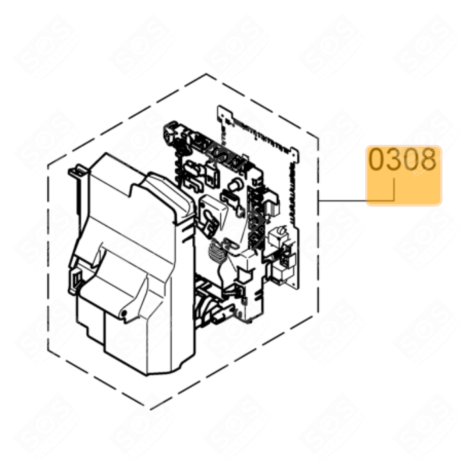 CARTE ÉLECTRONIQUE, MODULE DE PUISSANCE (REPÈRE 0308) LAVATRICE - 00747963