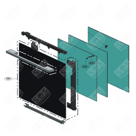 VITRE EXTERIEURE DE PORTE FORNI, FORNELLI ELETTRICI E A GAS - AJX75334201