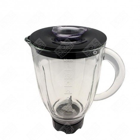 CARAFFA FRULLATORE / MIXER IN VETRO NERO COMPLETO ROBOT DA CUCINA E CUOCITUTTO - KW676342