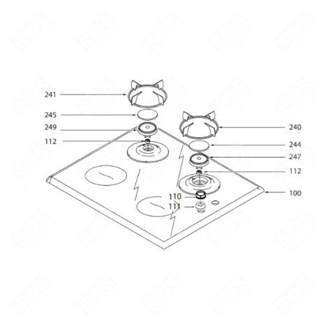 DESSUS VITROCÉRAMIQUE PIANO COTTURA - AS0062163