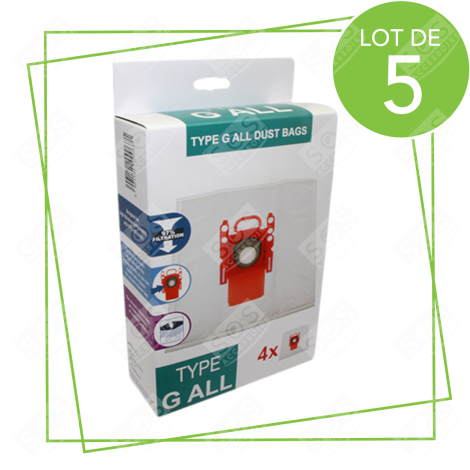 LOT DE 5 BOÎTES DE 4 SACS TYPE G 270 X 60 MM ASPIRAPOLVERE - 00576334,17000940