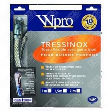 TUBO DEL GAS TRESSINOX BUTANO PROPANO LUNGO 2M GARANZIA 10 ANNI FORNI, FORNELLI ELETTRICI E A GAS - 480181700092