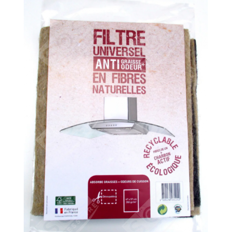 FILTRO A CARBONE BIO IN FIBRA DI LINO NATURALE CAPPA ASPIRANTE - 484000008652, 484000000836