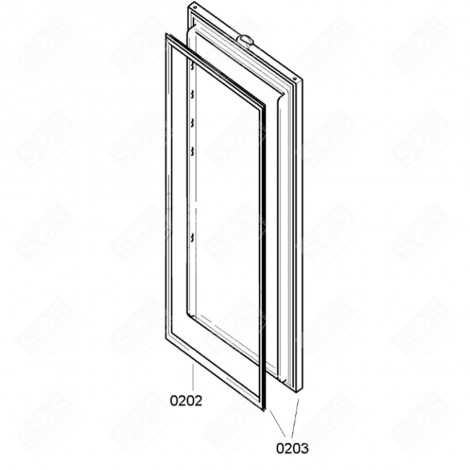 GUARNIZIONE PORTA FRIGORIFERO ORIGINALE (CODICE 0202) FRIGORIFERO, CONGELATORE - 00241448, 241448