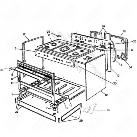 KIT CERNIERA E SUPPORTO ORIGINALE FORNI, FORNELLI ELETTRICI E A GAS - C00273784, 482000086980