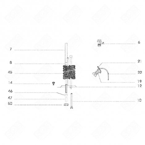 RESISTENZA STEATITE 3000W LUNGHEZZA 450 MM DIAMETRO 52 MM (CODICE 45) SCALDABAGNI - 95X0022