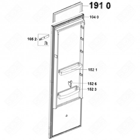 GUARNIZIONE DELLA PORTA (CODICE 191 0) ORIGINALE FRIGORIFERO, CONGELATORE - 481010674448, C00326078