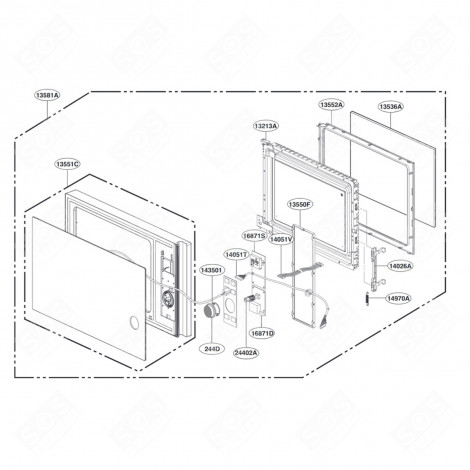 PORTA (RIFERIMENTO 13581A) FORNI A MICROONDE - ADC75546712