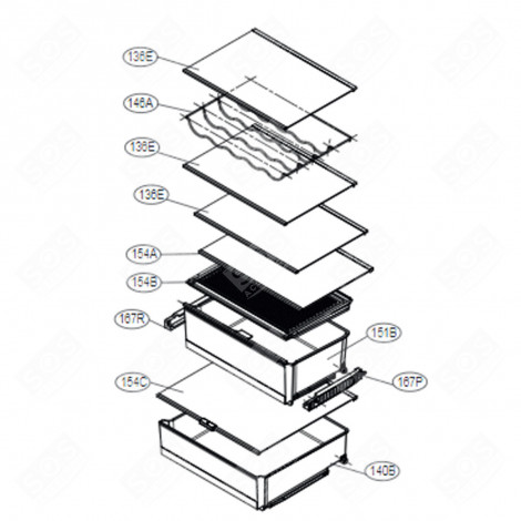 CESTO VERDURE (CODICE 140B) FRIGORIFERO, CONGELATORE - MJS64671905, MJS65378710