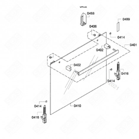 VETRO FRONTALE ORIGINALE (CODICE 0410) FORNI, FORNELLI ELETTRICI E A GAS - 00685372, 685372