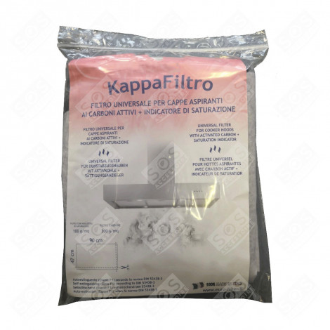 FILTRO UNIVERSALE CON CARBONE ATTIVO 90 X 47 CM CAPPA ASPIRANTE - FK022