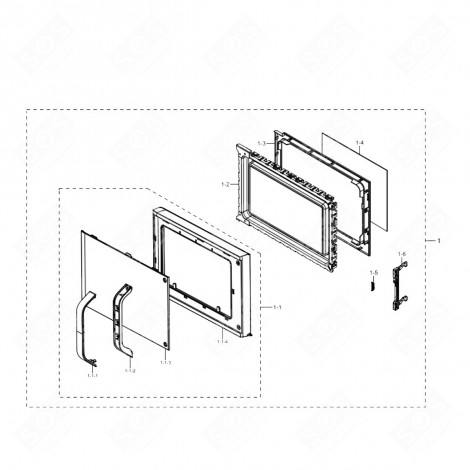 PORTA COMPLETA ORIGINALE CON CODICE 1 FORNI A MICROONDE - DE94-03555E