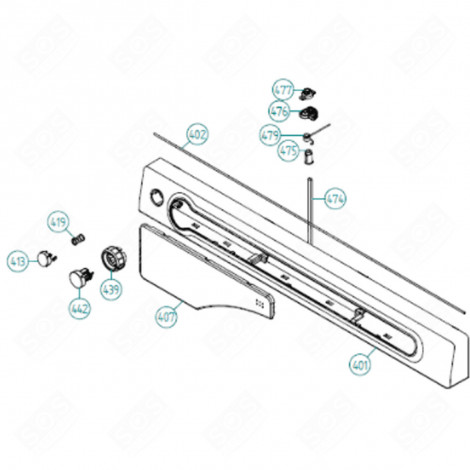 PANNELLO DI CONTROLLO W6984 (CODICE 401) LAVATRICE - 503086