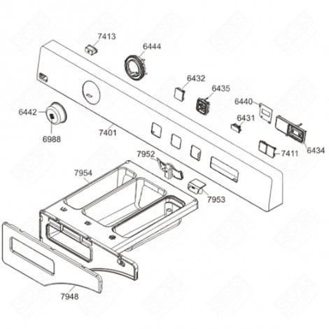 PANNELLO DI CONTROLLO W6564 (CODICE 7401) LAVATRICE - 494518