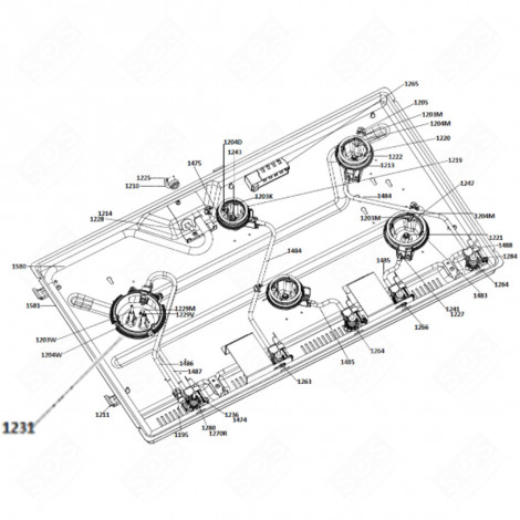 SUPPORTO DEL BRUCIATORE SV (CODICE 1231) FORNI, FORNELLI ELETTRICI E A GAS - 456822